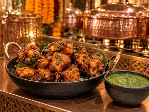 Chicken Pakoda presented at a premium catered event